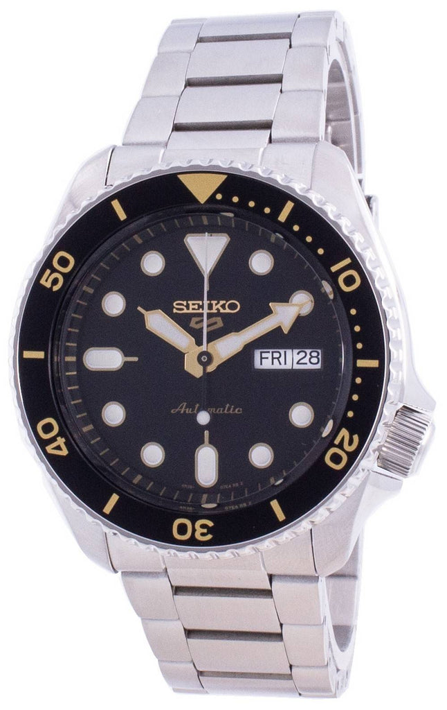 Seiko 5 Sports Automatic Black Dial Silver Steel Strap Watch For Men - SRPD57K1 - Image 6